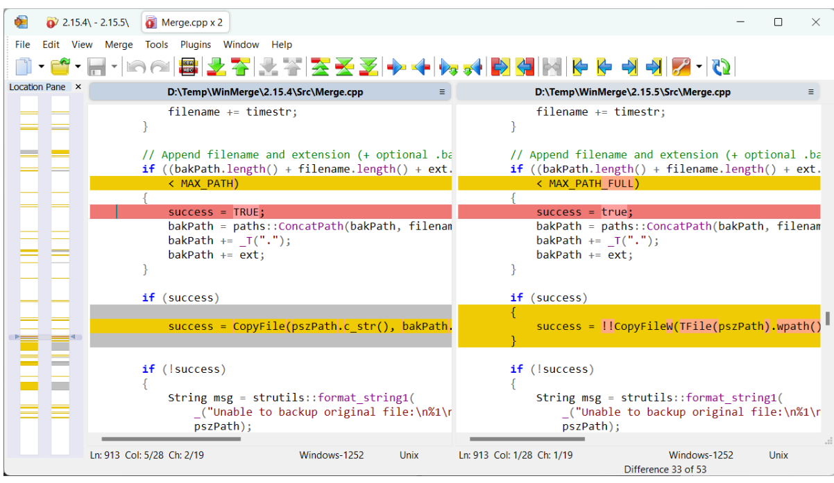 WinMerge 代码比较工具