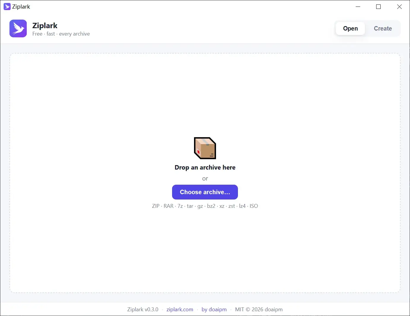 Ziplark：一个 1.4 MB 的万能解压工具，支持 RAR / 7z / ISO，还内置 CLI 和 MCP