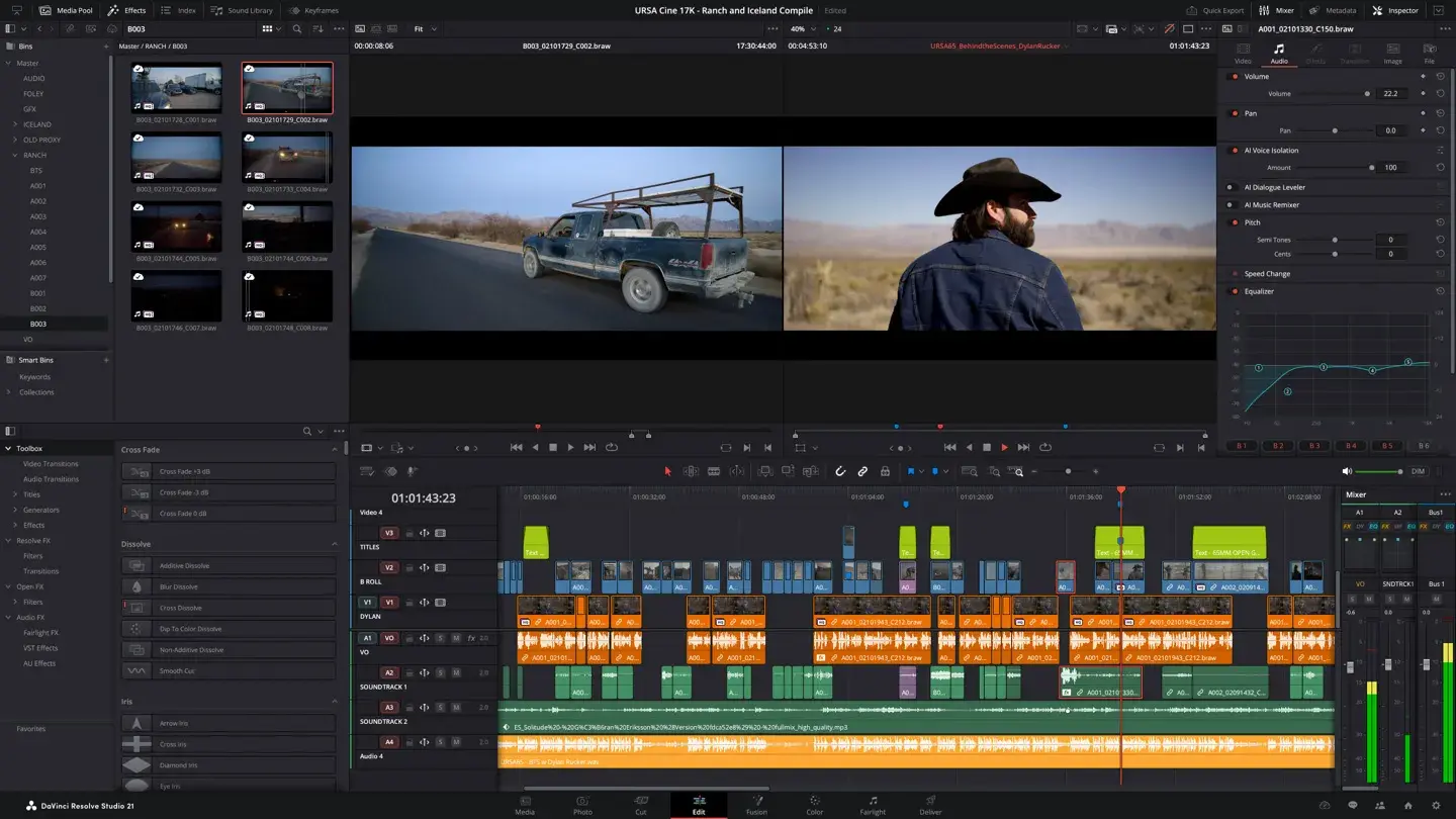 DaVinci Resolve 达芬奇 21.1：免费版就能用的行业级剪辑调色软件，剪辑/调色/特效/音频一条龙