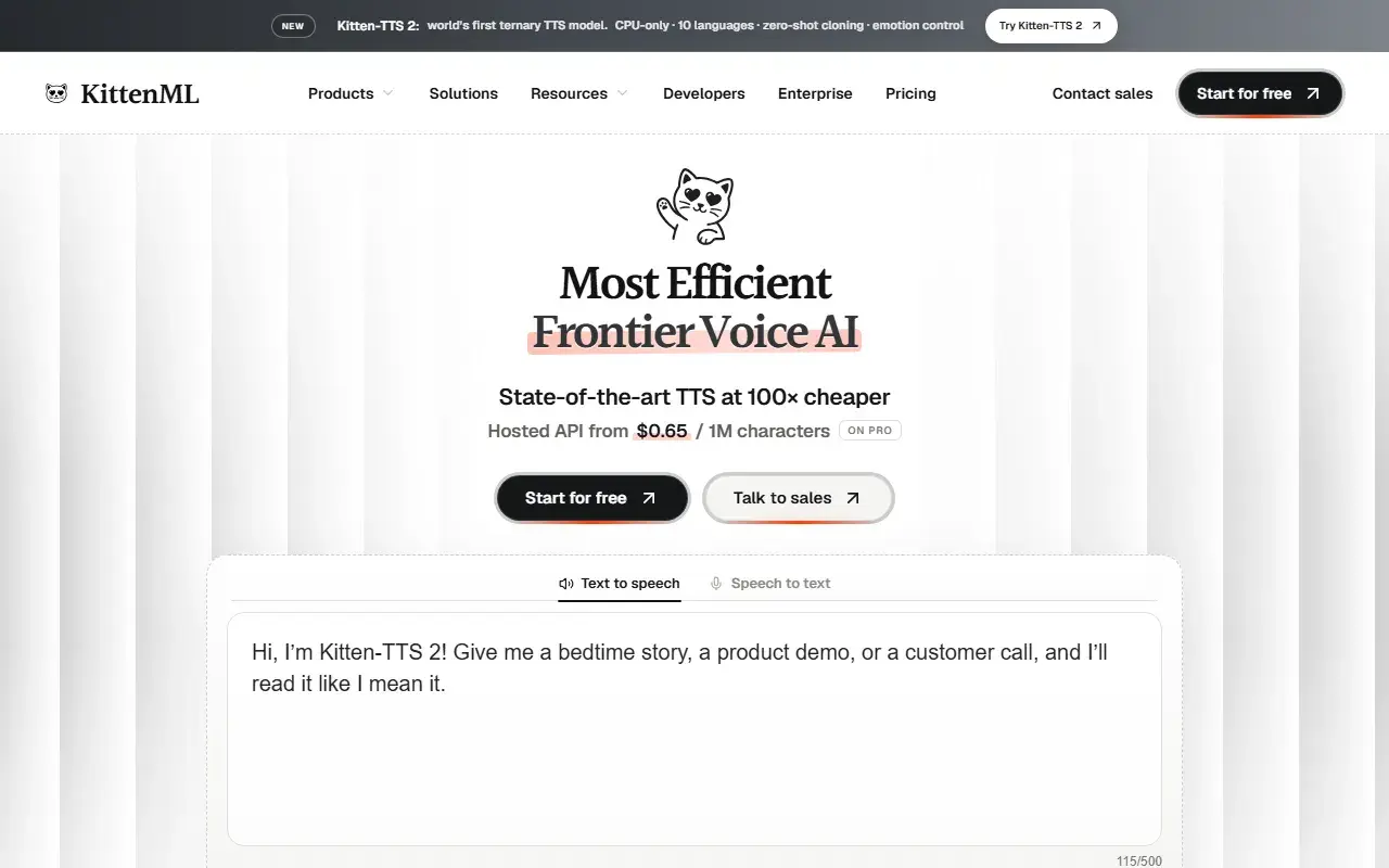 KittenTTS：15M 参数，CPU 也能本地念一句