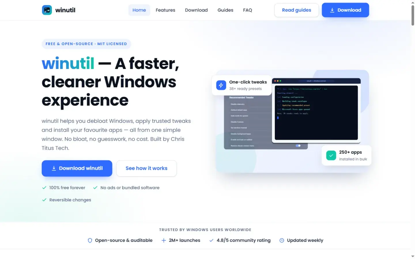 WinUtil 主界面截图