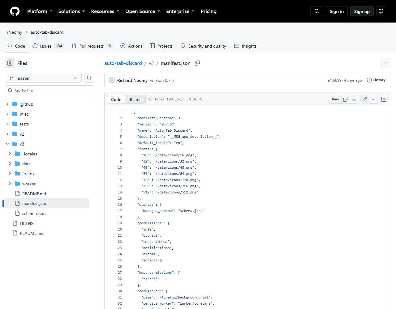 v3/manifest.json：0.7.5 与 11 条键盘命令