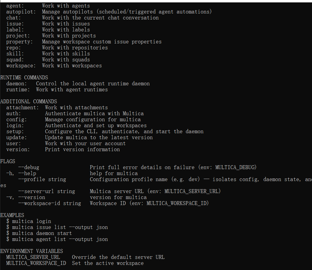 本机 CLI：0.6.1，Daemon stopped，需 multica setup