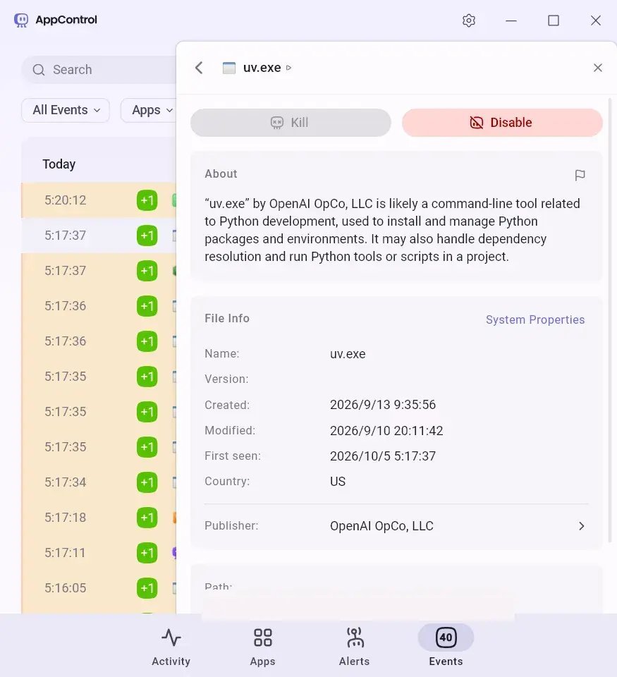AppControl 进程白话说明