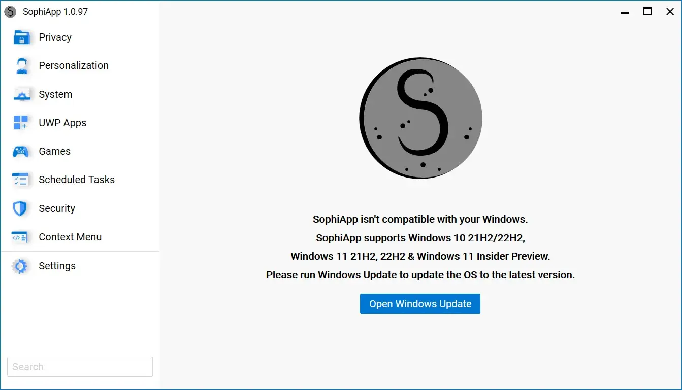SophiApp：开源 Windows 系统微调工具，九大分组一键调整，5.1K star 但已停更