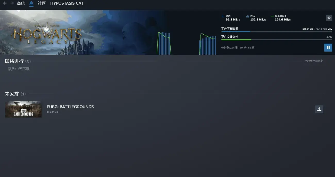 Steam 下载被分配到两条链路