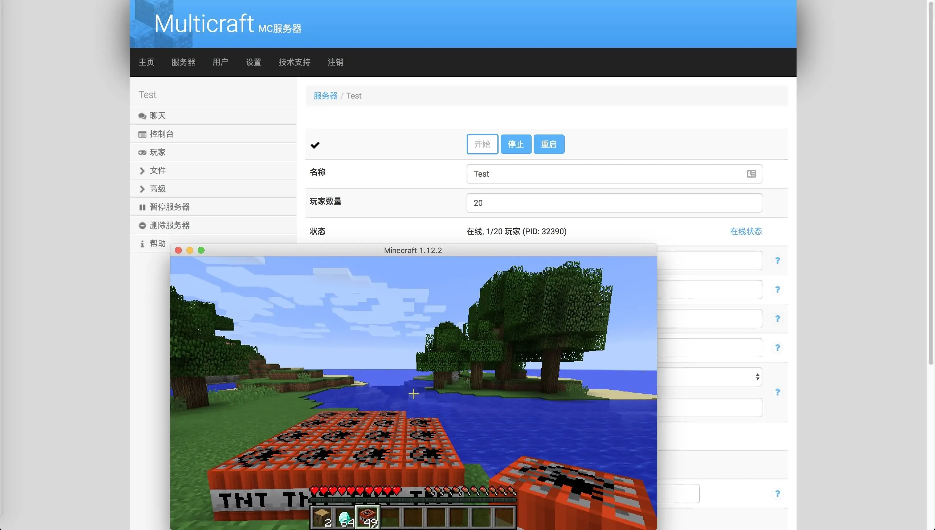 使用MultiCraft面板搭建MineCraft服务器 - 图16