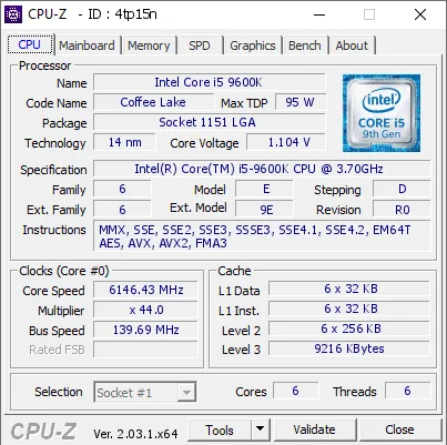 Intel Core i5-9600K CPU的CPU-Z跑分-剑客网- 第4张图片 Intel Core i5-9600K CPU的CPU-Z跑分-剑客网- 第4张图片