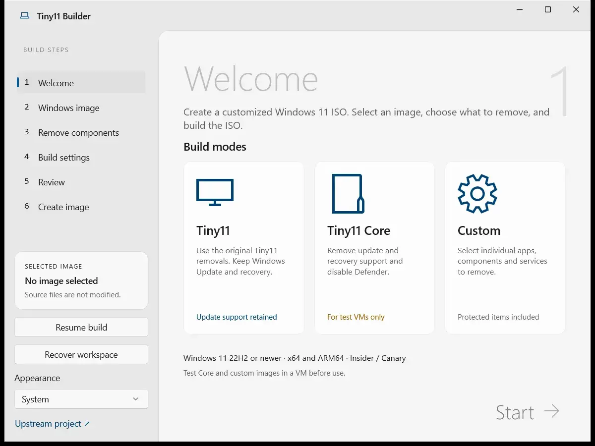 Tiny11 Builder:Win11 镜像砍到 3GB,三十来分钟出包,老电脑有救了-剑客网-第3张图片 Tiny11 Builder:Win11 镜像砍到 3GB,三十来分钟出包,老电脑有救了-剑客网-第3张图片
