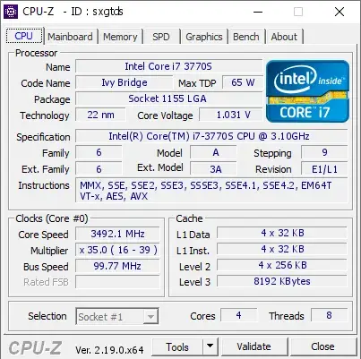 Intel Core i7-3770S CPU的CPU-Z跑分-剑客网- 第4张图片 Intel Core i7-3770S CPU的CPU-Z跑分-剑客网- 第4张图片