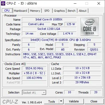 Intel Core i9-10850K的CPU-Z跑分-剑客网- 第4张图片 Intel Core i9-10850K的CPU-Z跑分-剑客网- 第4张图片