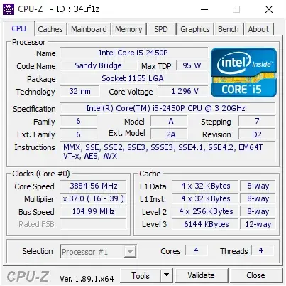 Intel Core i5-2450P的CPU-Z跑分-剑客网- 第4张图片 Intel Core i5-2450P的CPU-Z跑分-剑客网- 第4张图片
