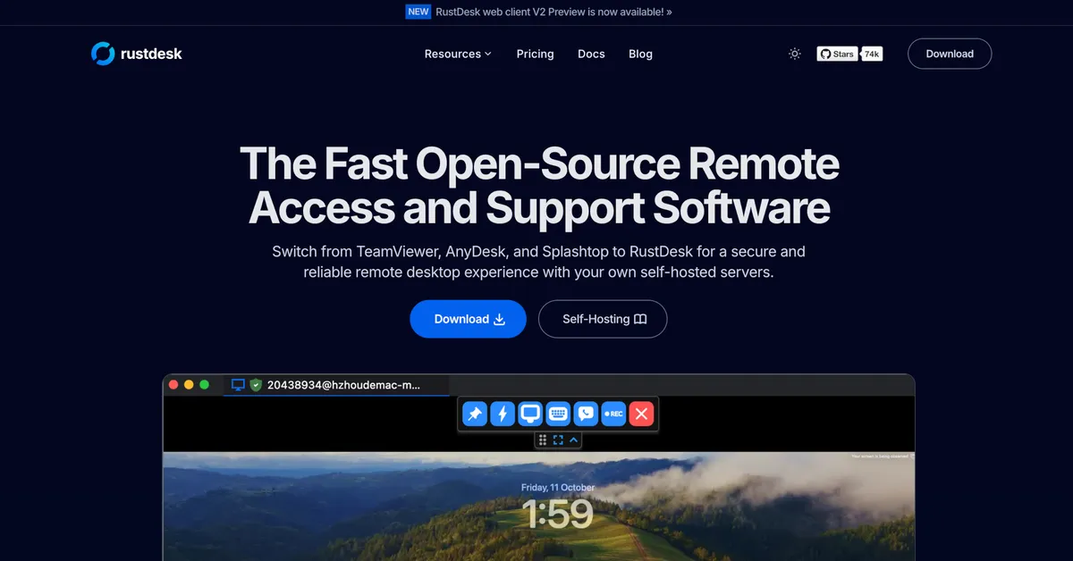 RustDesk：12.6 万 Star 的开源远程桌面，替代 TeamViewer-剑客网-第3张图片