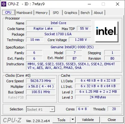 Genuine Intel 0000的CPU-Z跑分