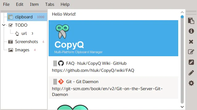 CopyQ 剪贴板：复制过的东西按标签存着，随时搜回来